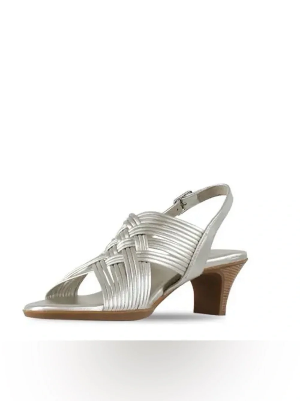 Munro Marianna Gold Silver Strappy Low Heel Sandals - Women size 10 SS